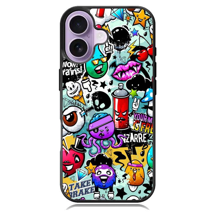 Cartoon Graffiti iPhone 16 Case DC0293