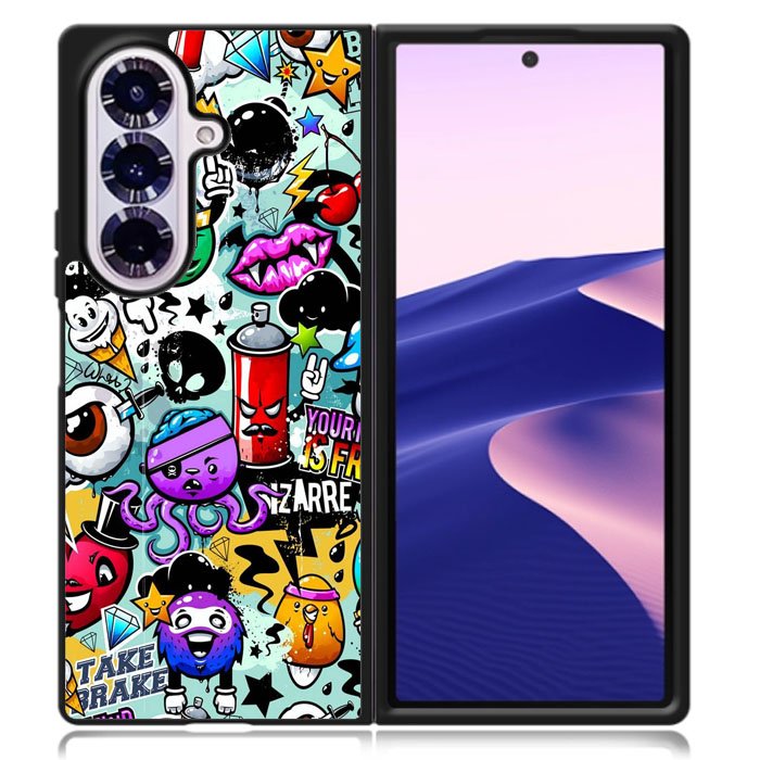 Cartoon Graffiti Samsung Galaxy Z Fold 7 Case DC0293
