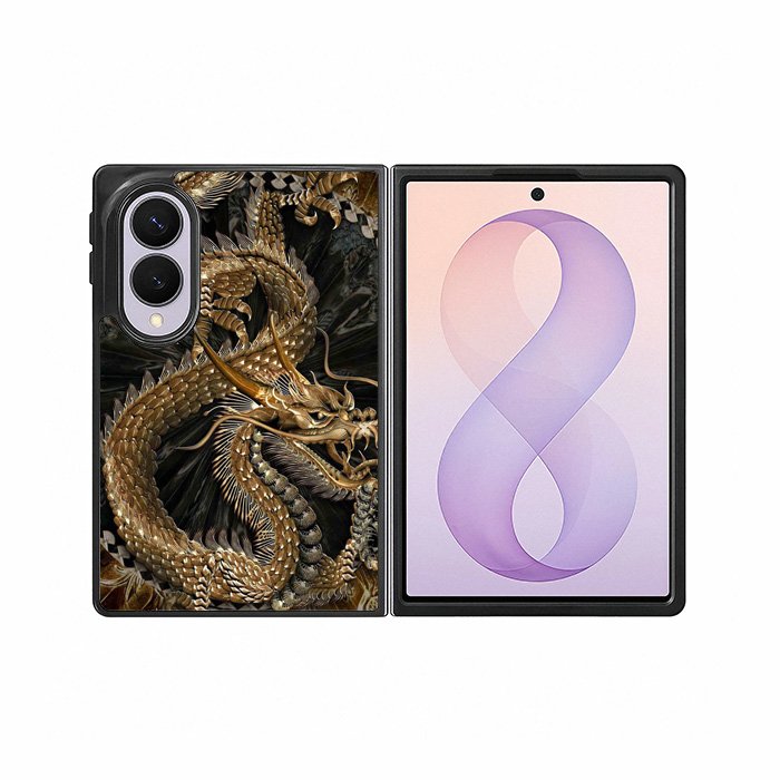 Black And Gold Dragon Samsung Galaxy Z Fold 8 Case