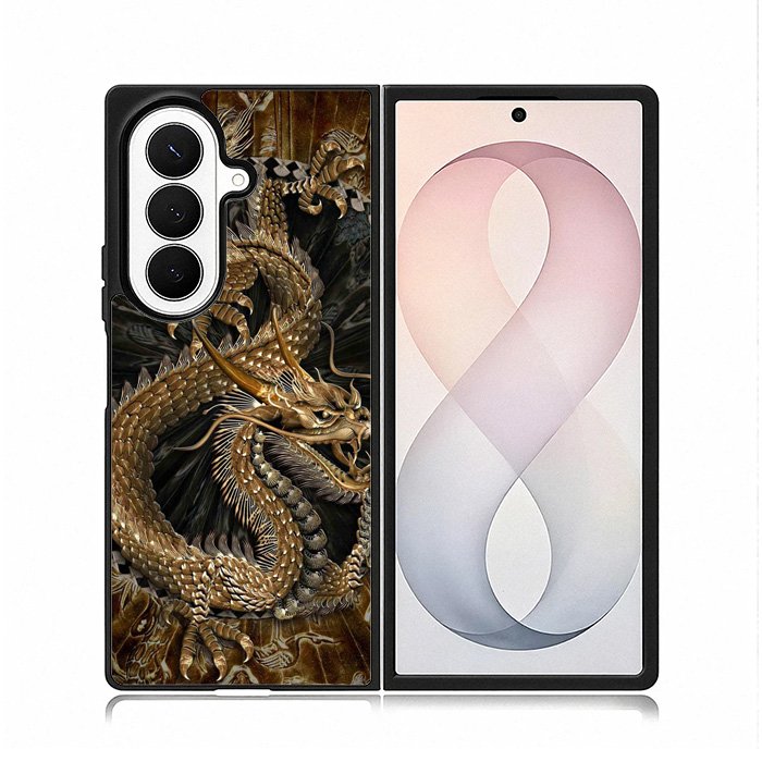 Black And Gold Dragon Samsung Galaxy Z Fold 8 Ultra Case