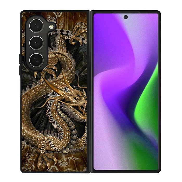 Black And Gold Dragon Samsung Galaxy Z Fold 6 Case