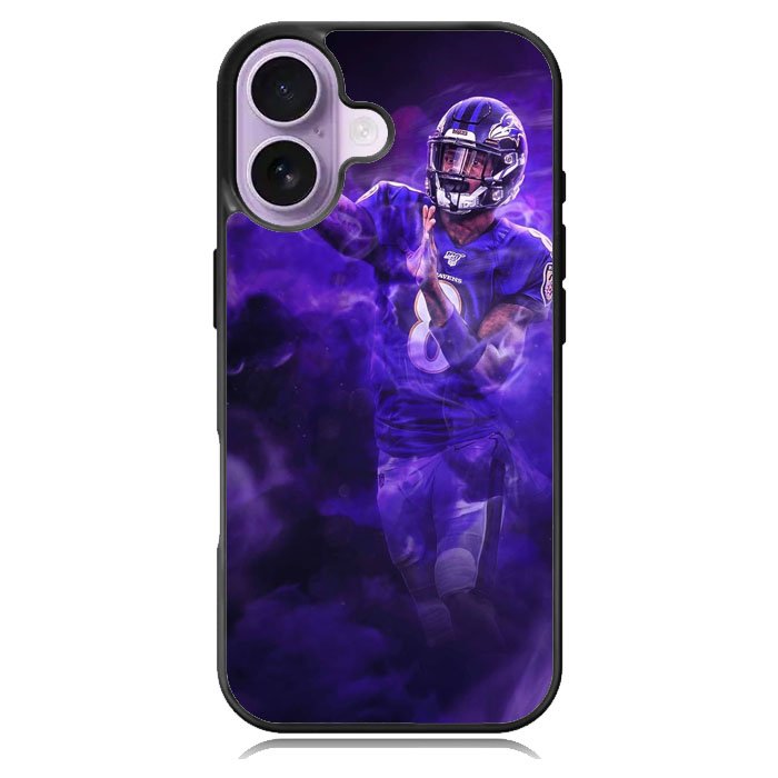 Lamar Jackson Smoke iPhone 16 Plus Case DC1006