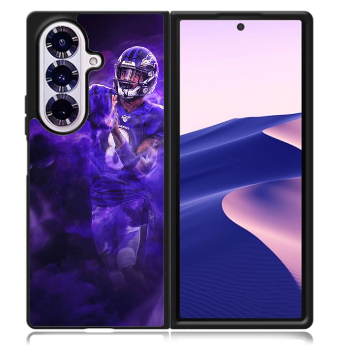 Lamar Jackson Smoke Samsung Galaxy Z Fold 7 Case DC1006