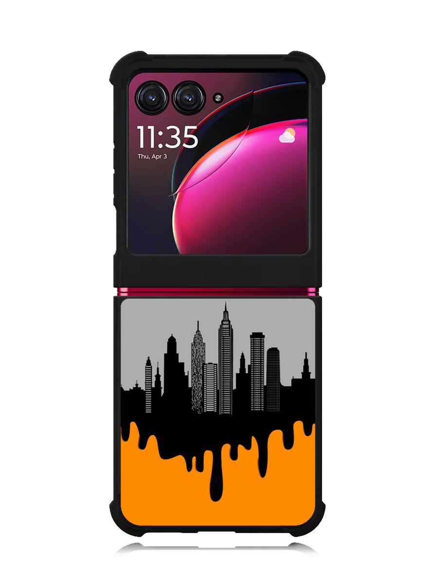 Black Orange Motorola Moto Razr Plus 2023 , Moto Razr+ 2023 Case