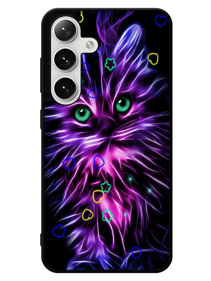 Cat Glow Purple 2nd Samsung Galaxy S24 5G Case