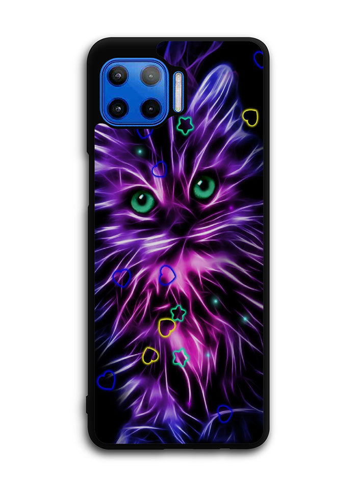 Cat Glow Purple 2nd Motorola Moto One 5G Case , Moto One 5G UW Case , Moto G 5G Plus Case