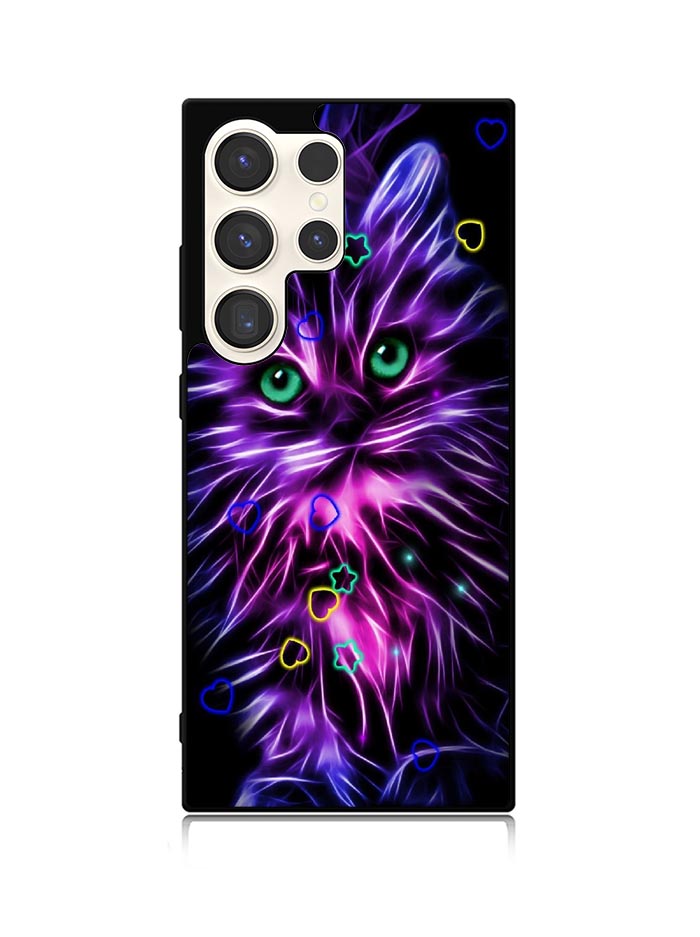 Cat Glow Purple 2nd Samsung Galaxy S25 Ultra 5G Case