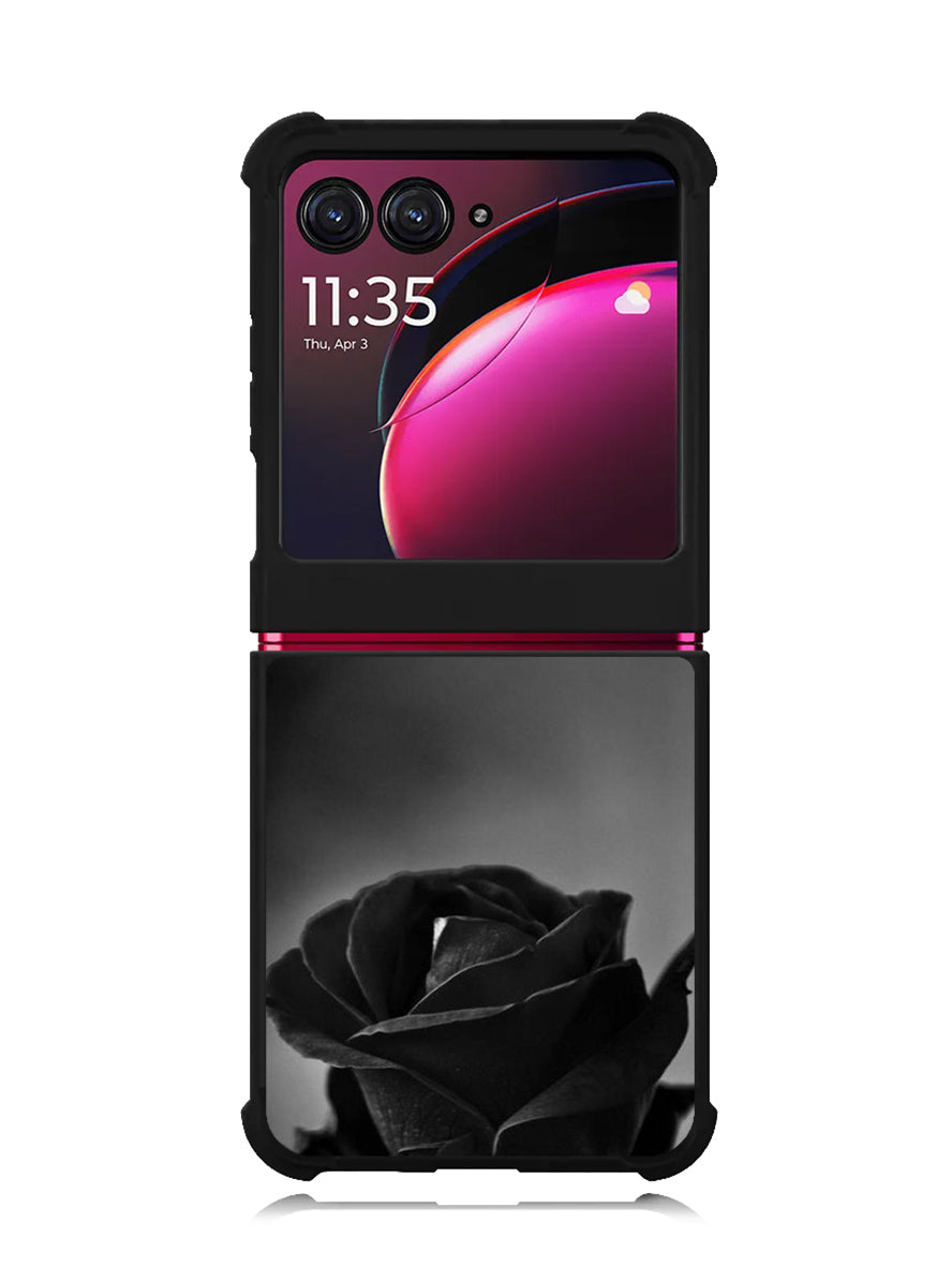 Black Rose Motorola Moto Razr Plus 2023 , Moto Razr+ 2023 Case