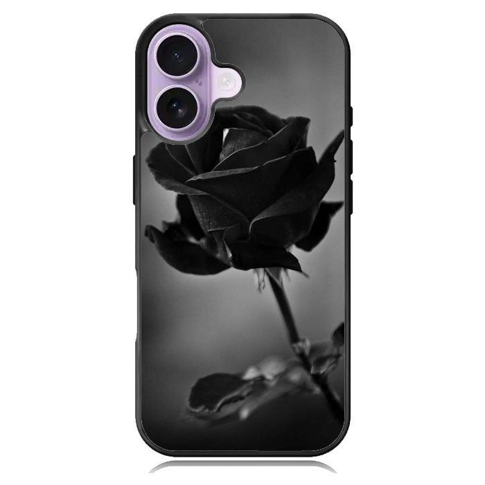 Black Rose iPhone 16 Case DC0196