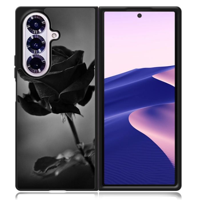 Black Rose Samsung Galaxy Z Fold 7 Case DC0196