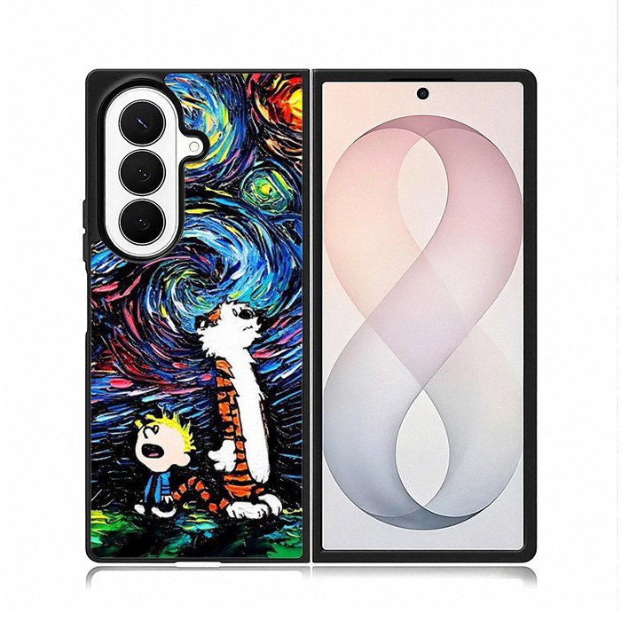 Calvin And Hobbes Art Starry Night Samsung Galaxy Z Fold 8 Ultra Case DC0281