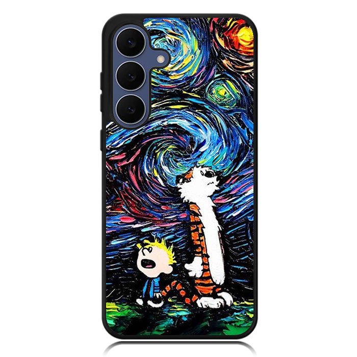 Calvin And Hobbes Art Starry Night Samsung Galaxy S24 Plus , Samsung Galaxy S24+ Case DC0281