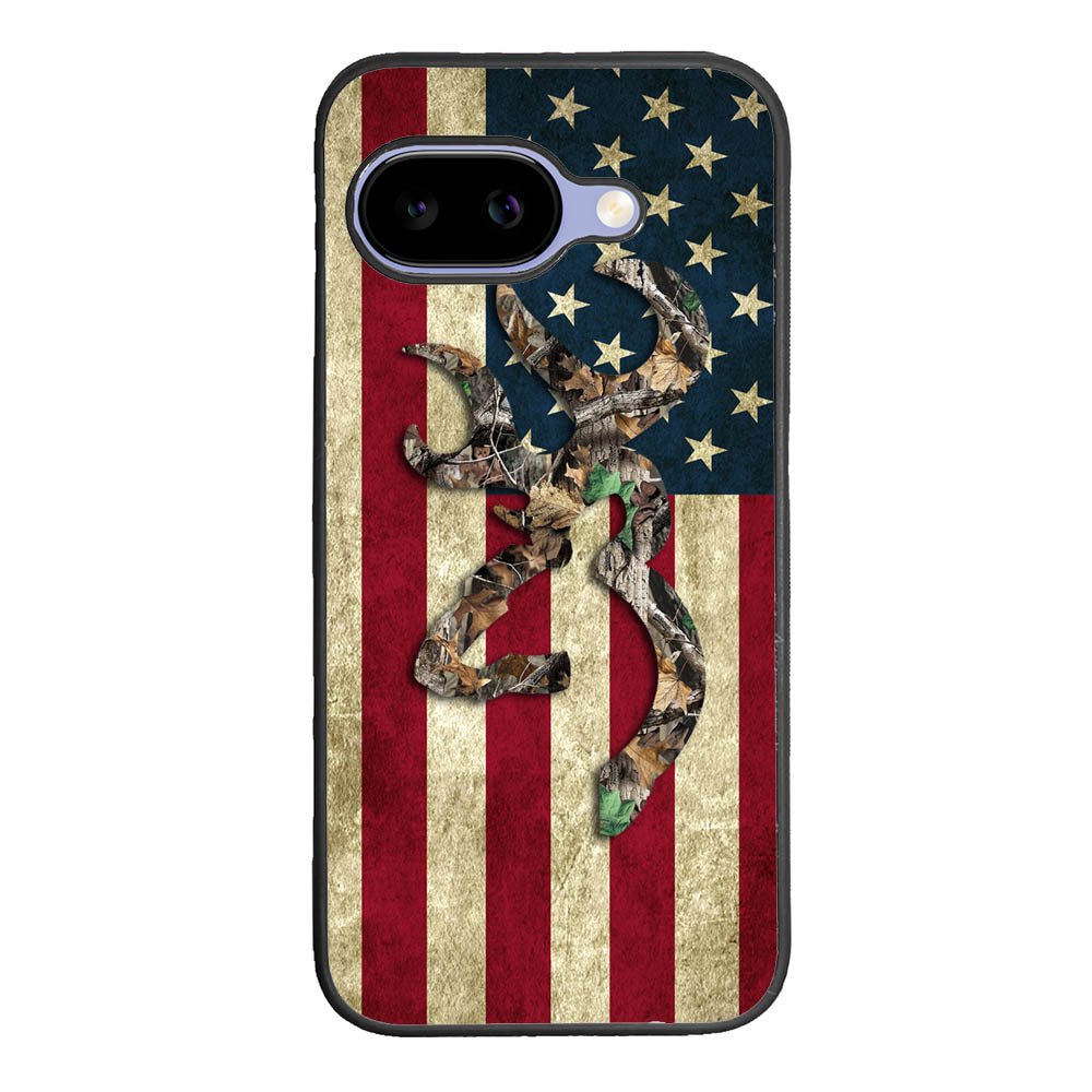Browning Deer Real Tree Camo USA Flag Google Pixel 10A Case
