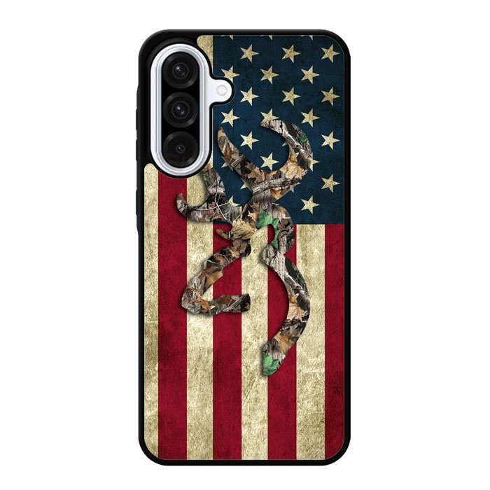 Browning Deer Real Tree Camo Usa Flag Samsung Galaxy A36 Case DC0245