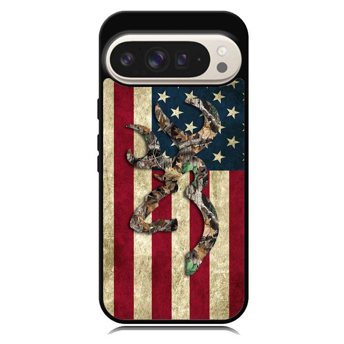 Browning Deer Real Tree Camo Usa Flag Google Pixel 10 | Google Pixel 10 Pro Case DC0245