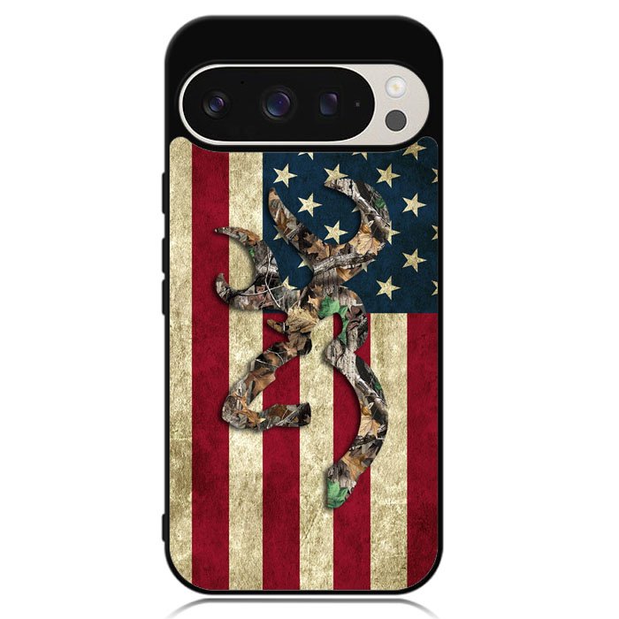 Browning Deer Real Tree Camo Usa Flag Google Pixel 9 | Google Pixel 9 Pro Case DC0245