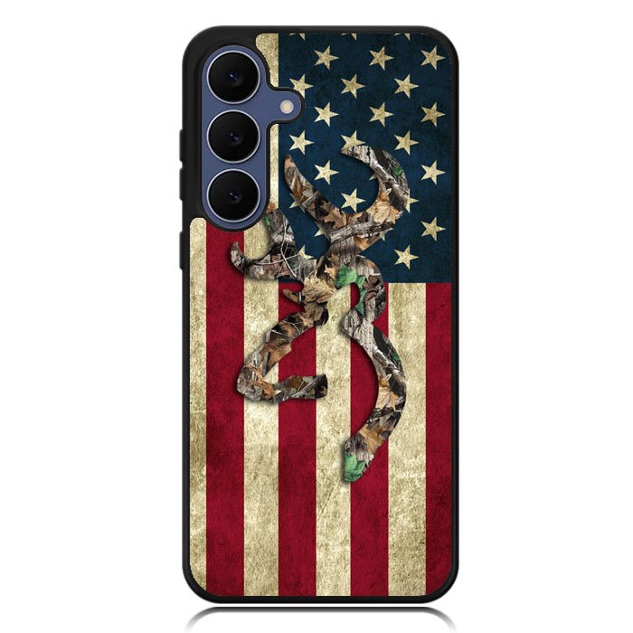 Browning Deer Real Tree Camo Usa Flag Samsung Galaxy S23 Case DC0245