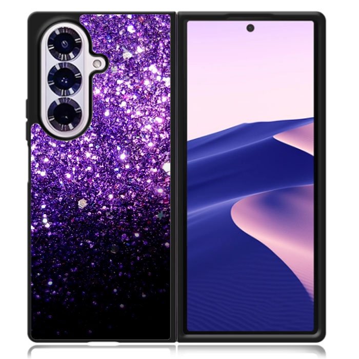 Purple Sparkling Glitter Samsung Galaxy Z Fold 7 Case DC1523