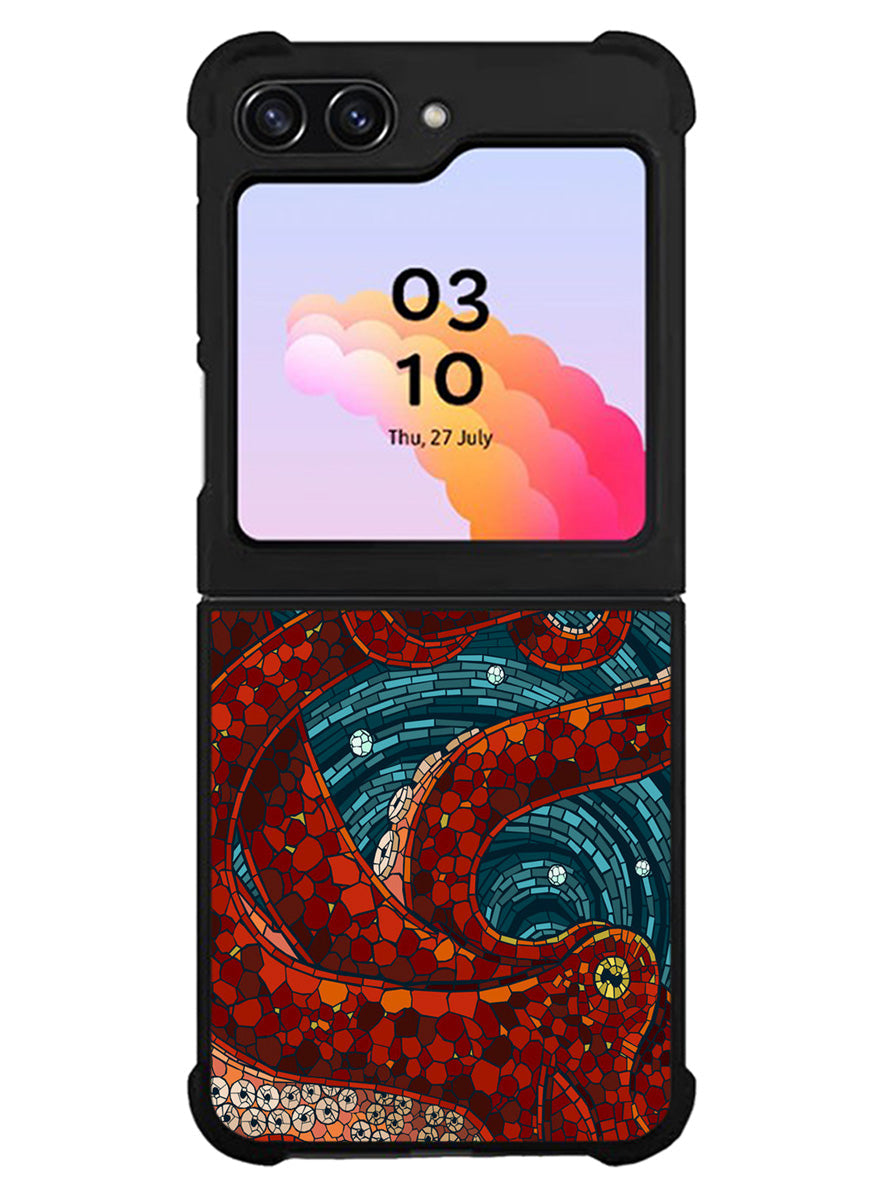 Kraken Octopus Stained Glass Samsung Galaxy Z Flip 5 5G 2023 Case