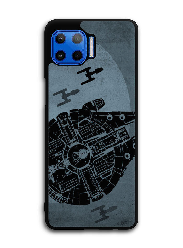 Star Wars Millenium Falcon Blue Motorola Moto One 5G Case , Moto One 5G UW Case , Moto G 5G Plus Case