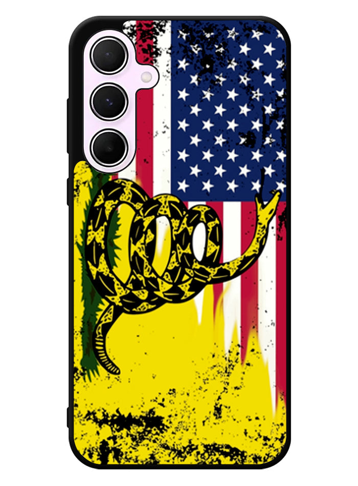 American Gadsden Flag Worn Samsung Galaxy A35 5G Case