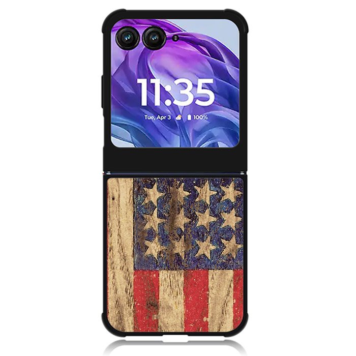 Vintage Patriotic American Flag Motorola Moto Razr Plus 2024 , Moto Razr+ 2024 Case