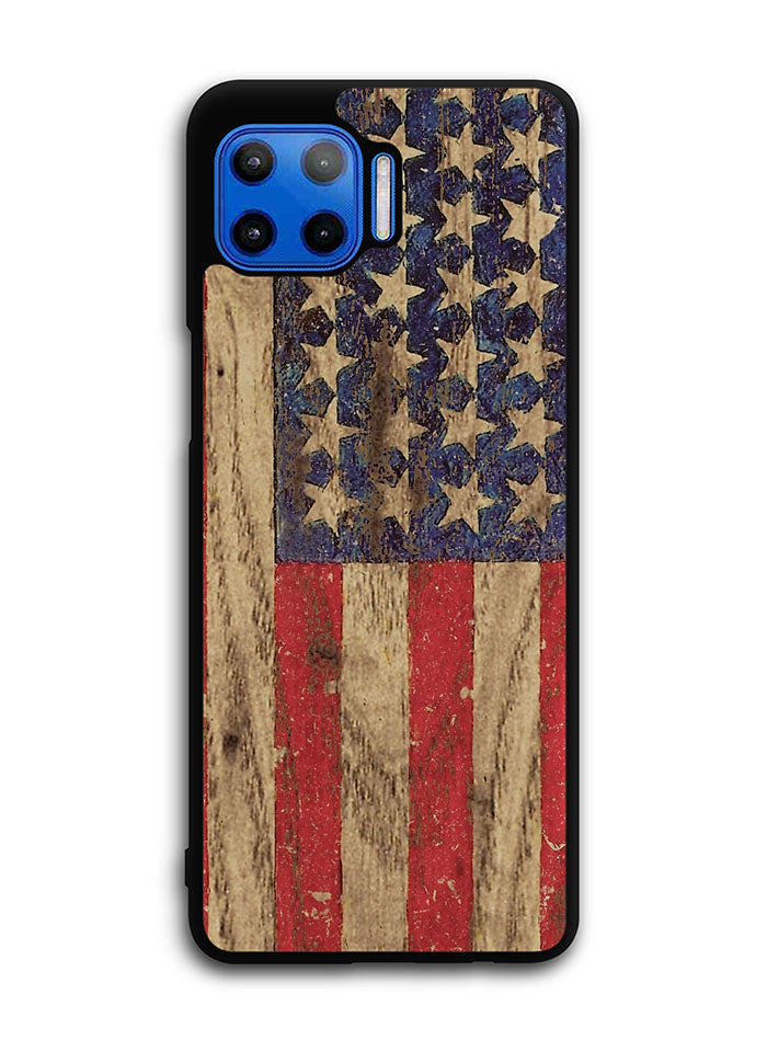 Vintage Patriotic American Flag Motorola Moto One 5G Case , Moto One 5G UW Case , Moto G 5G Plus Case