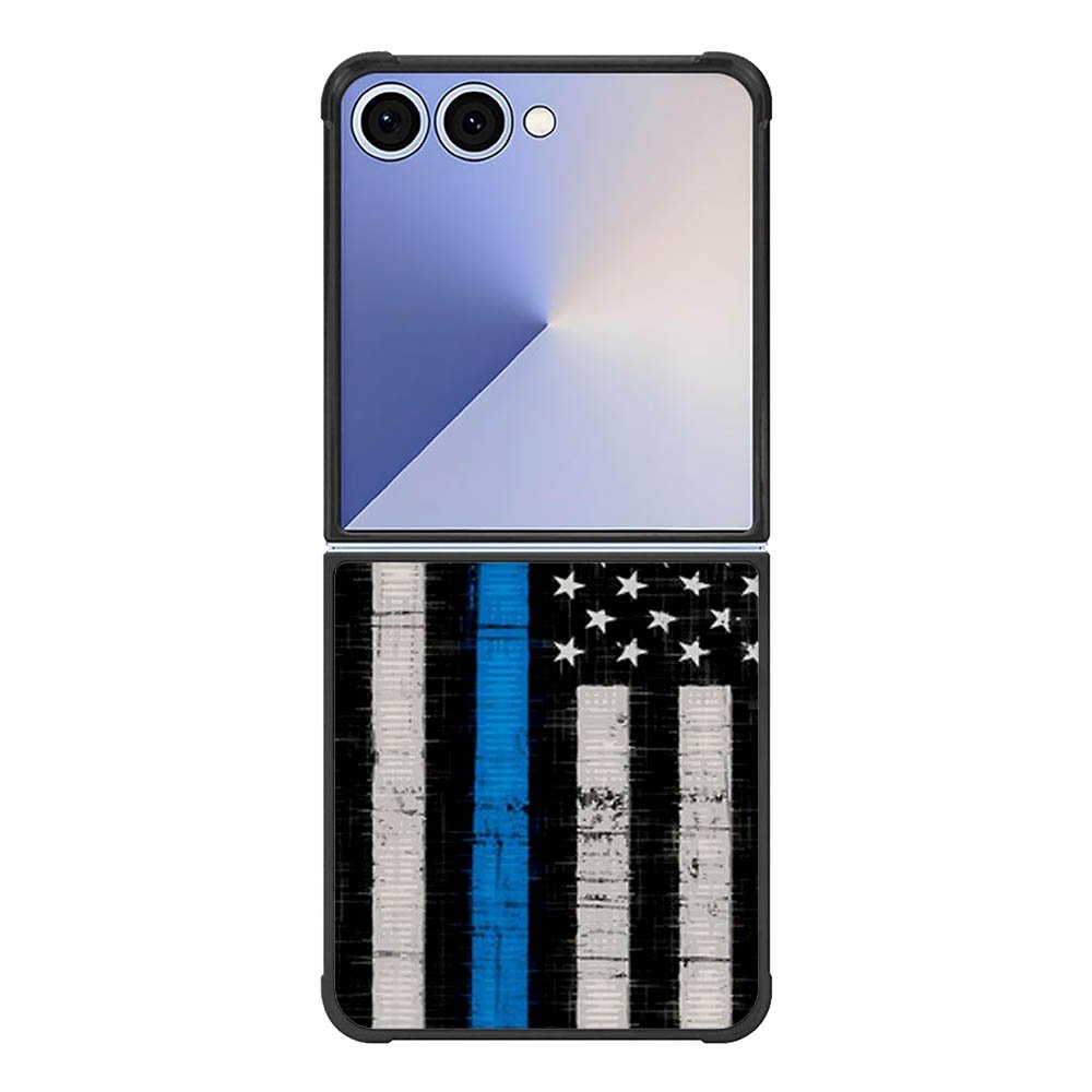 Police Blue Line Flag Samsung Galaxy Z Flip 7 5G Case
