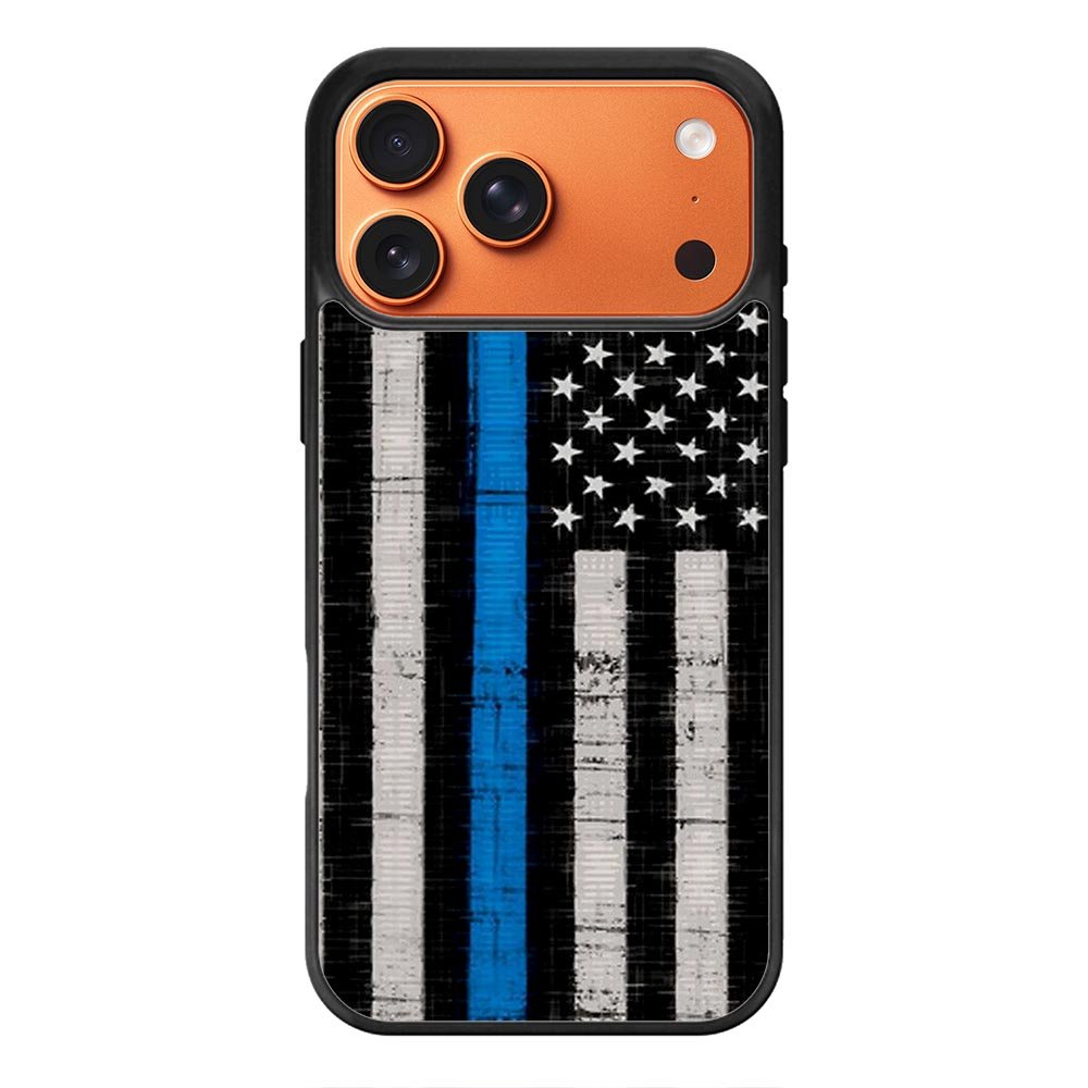 Police Blue Line Flag iPhone 18 Pro Case