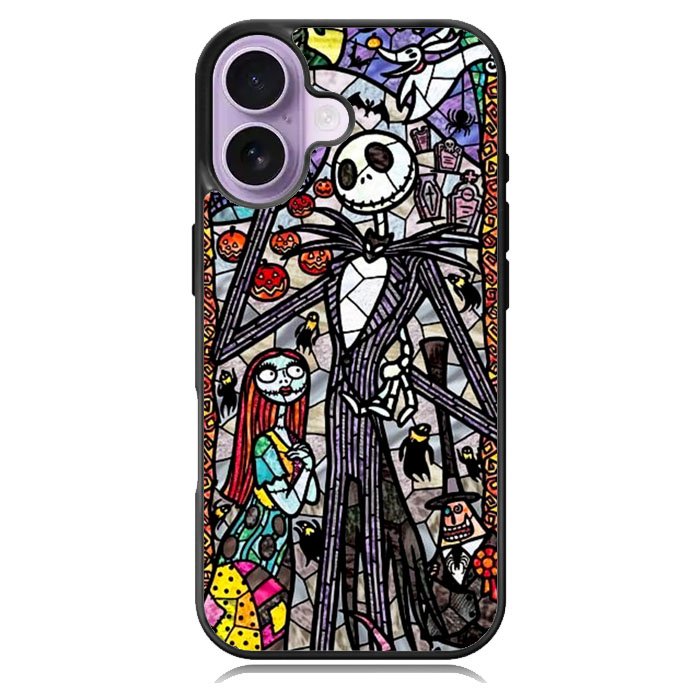 Nightmare Before Christmas Art Glass iPhone 16 Plus Case DC1284
