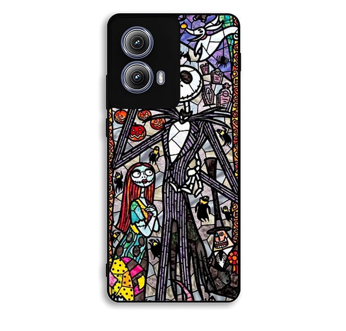 Nightmare Before Christmas Art Glass Motorola Moto Edge 2024 Case DC4796