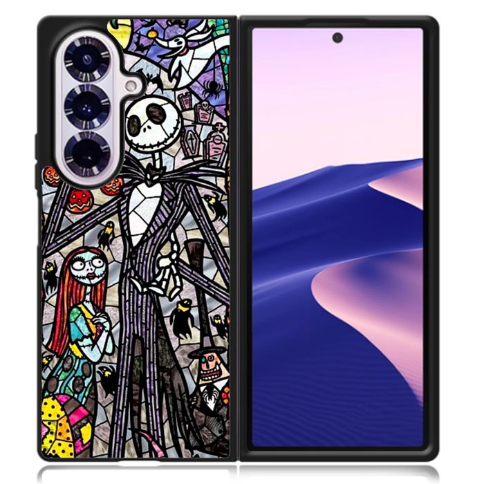 Nightmare Before Christmas Art Glass Samsung Galaxy Z Fold 7 Case DC1284