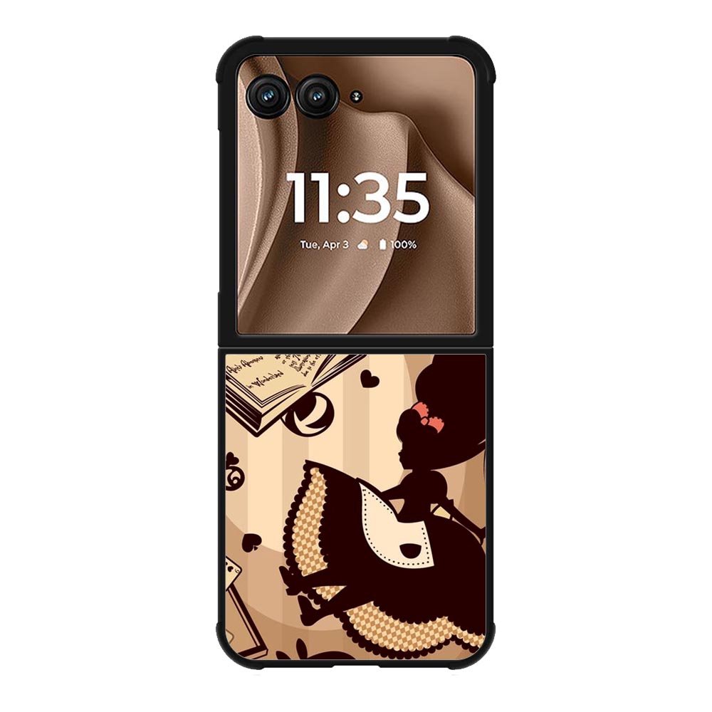Alice in Wonderland Brown Motorola Moto RAZR Plus 2025 Case