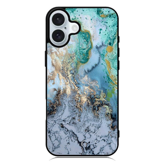 Marble Blue iPhone 16 Case