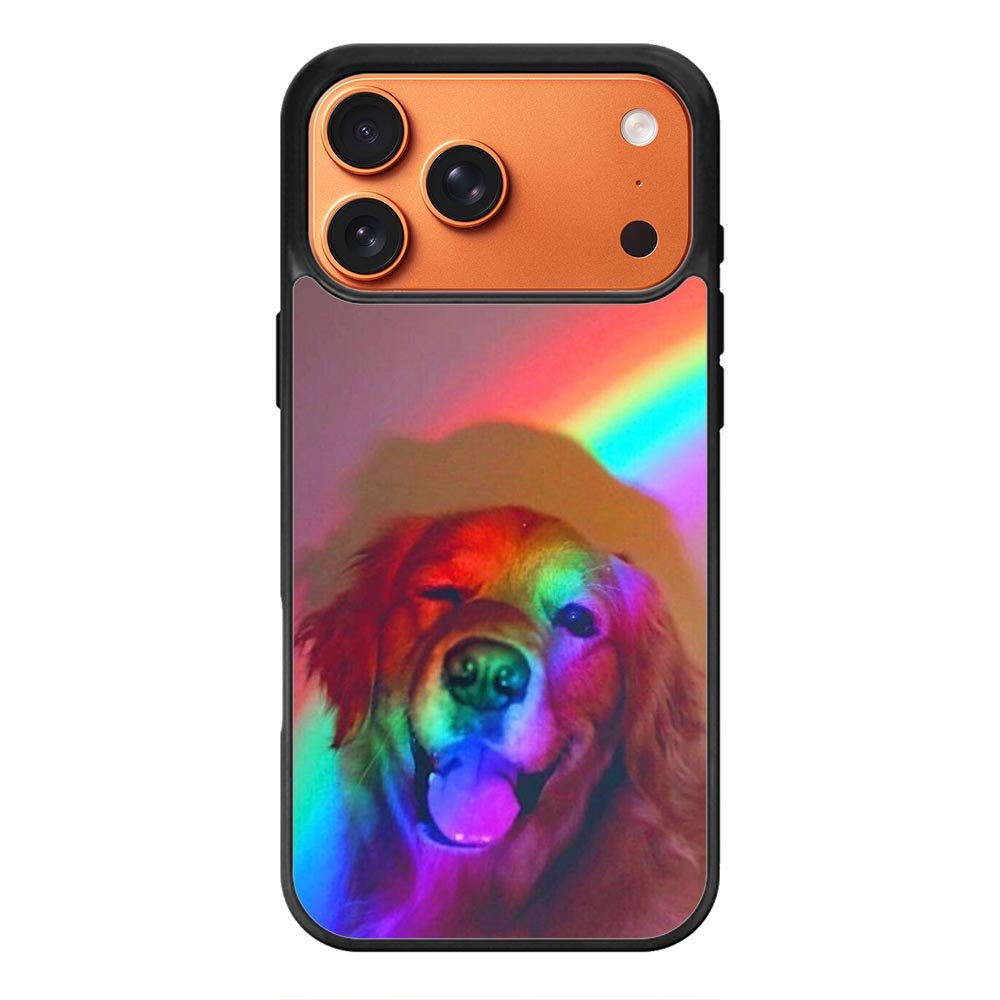 Dog Rainbow Light iPhone 18 Pro Case