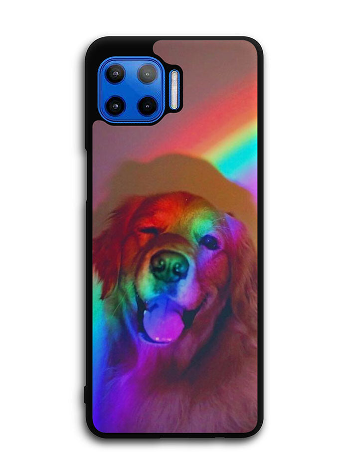 Dog Rainbow Light Motorola Moto One 5G Case , Moto One 5G UW Case , Moto G 5G Plus Case