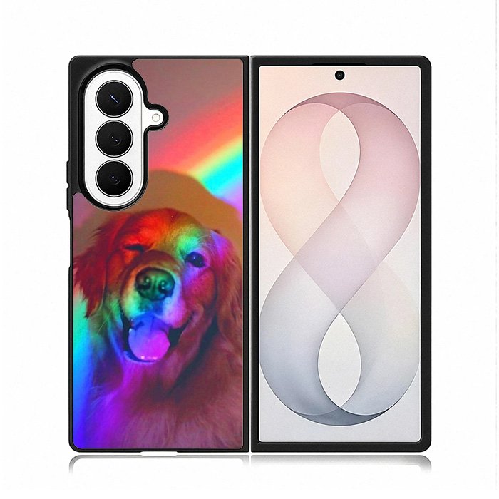Dog Rainbow Light Samsung Galaxy Z Fold 8 Ultra Case