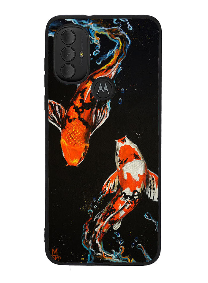 Koi Fish Watercolor Painting Motorola Moto G Pure 2021 , Moto G Power 2022 Case
