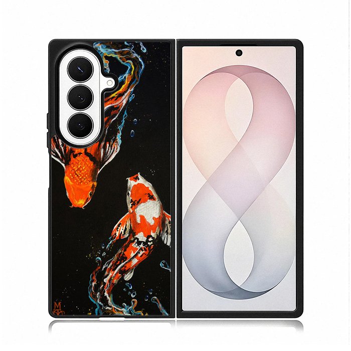 Koi Fish Watercolor Painting Samsung Galaxy Z Fold 8 Ultra Case