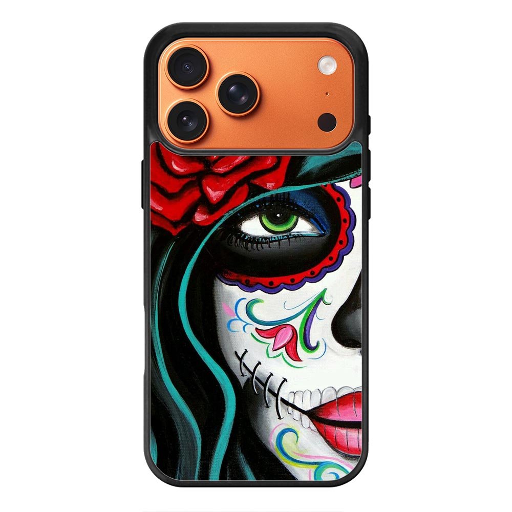Sugar Skull Acrylic Paintin iPhone 18 Pro Case