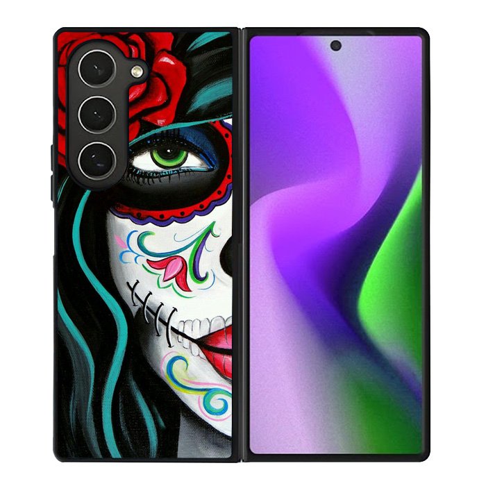 Sugar Skull Acrylic Paintin Samsung Galaxy Z Fold 6 Case