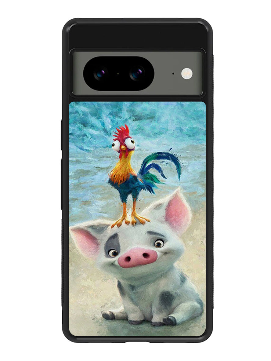 Moana Pua Pig Heihei Beach Google Pixel 8 Case
