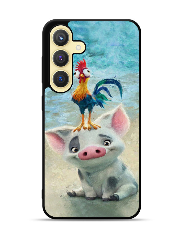 Moana Pua Pig Heihei Beach Samsung Galaxy S24 Plus 5G , Samsung Galaxy S24+ 5G Case