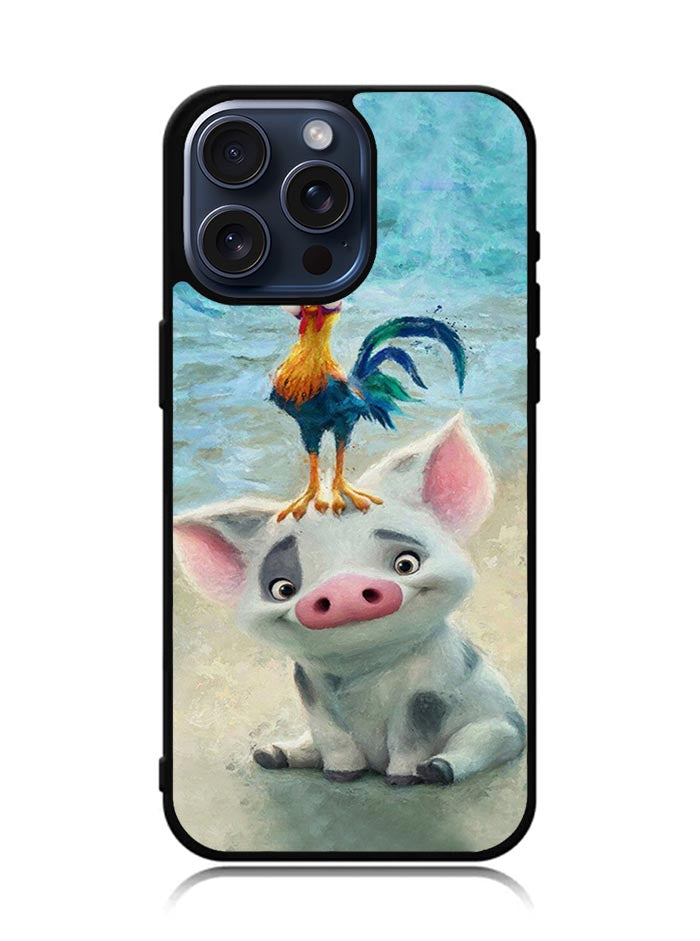 Moana Pua Pig Heihei Beach iPhone 15 Pro Max Case