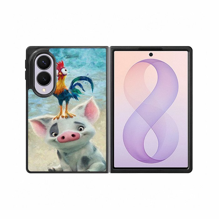 Moana Pua Pig Heihei Beach Samsung Galaxy Z Fold 8 Case