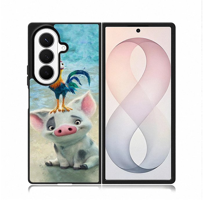 Moana Pua Pig Heihei Beach Samsung Galaxy Z Fold 8 Ultra Case