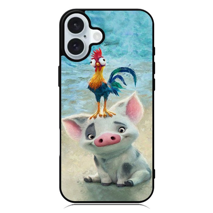 Moana Pua Pig Heihei Beach iPhone 16 Plus Case