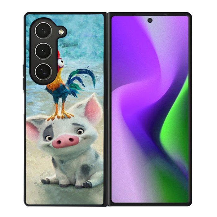 Moana Pua Pig Heihei Beach Samsung Galaxy Z Fold 6 Case
