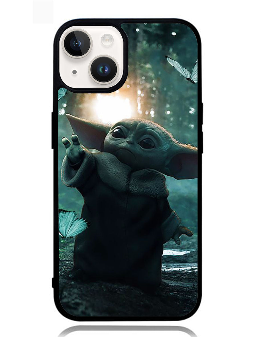 Baby Yoda In The Forest Love Butterfly iPhone 14 Case BLN10904