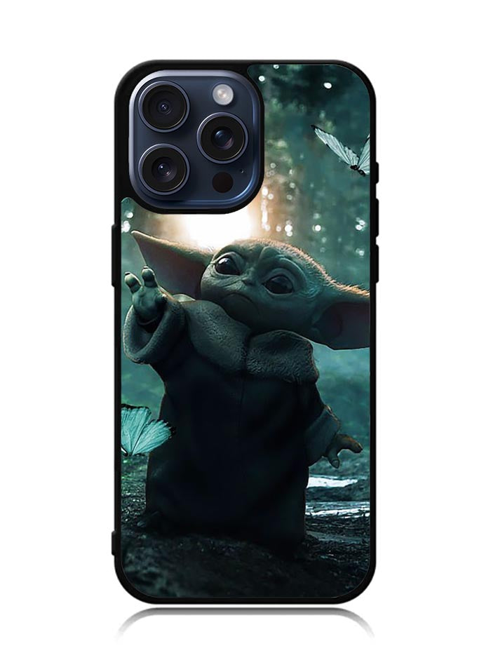 Baby Yoda In The Forest Love Butterfly iPhone 15 Pro Case BLN10904